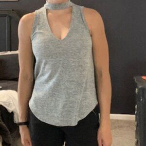 Express Grey Low Cut Sleeveless Tank